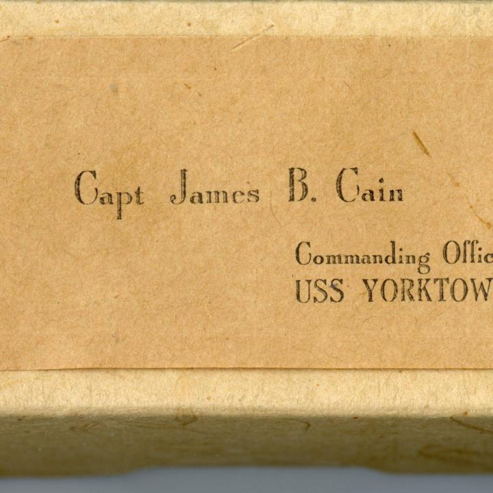 Primary Image of Calling Cards Belonging to James B. Cain While he was the Commanding Officer of The USS Yorktown (CVS-10)