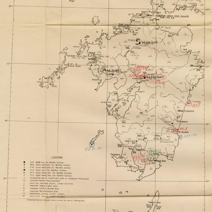 Primary Image of Airfield Index Map for Kyushu, Japan