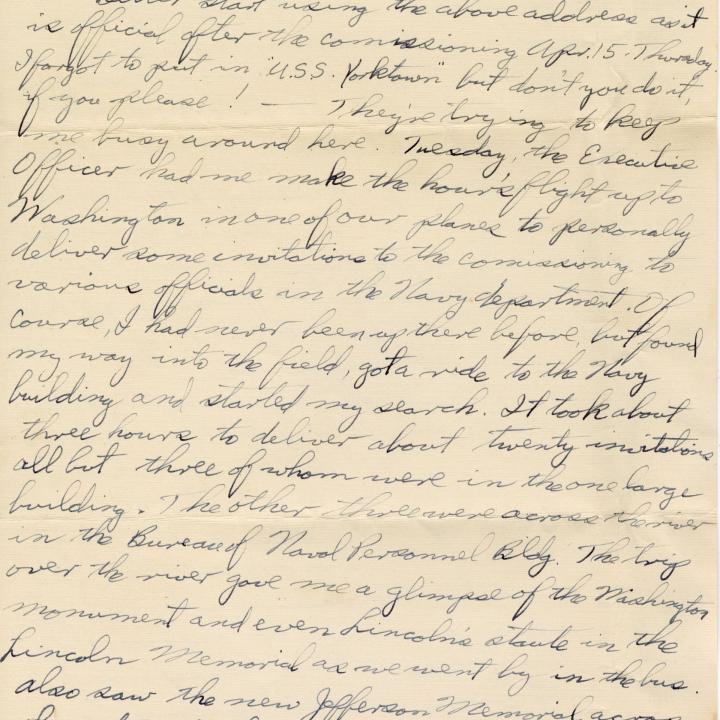 Primary Image of Elisha "Smokey" Stover Letter to his Parents Dated April 11, 1943