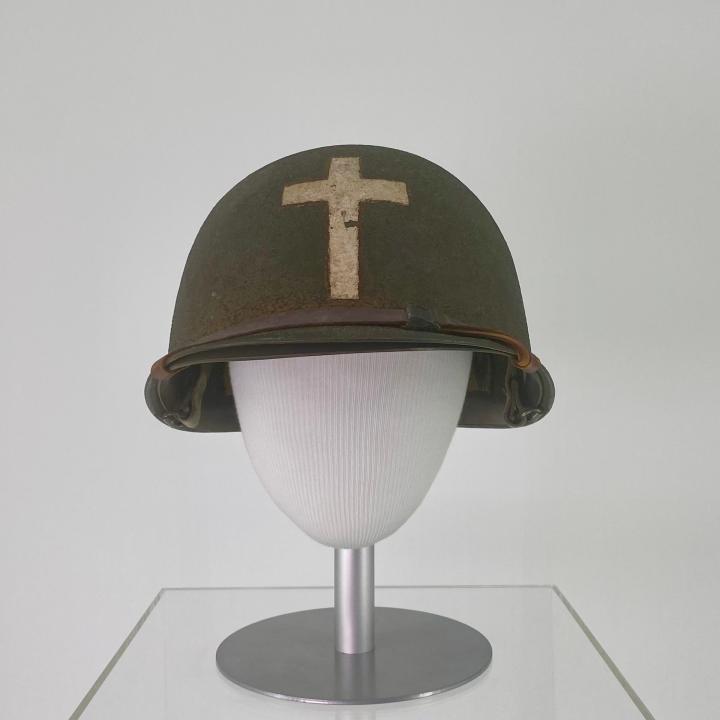 Primary Image of Battle Helmet of Father Joseph O'Callahan