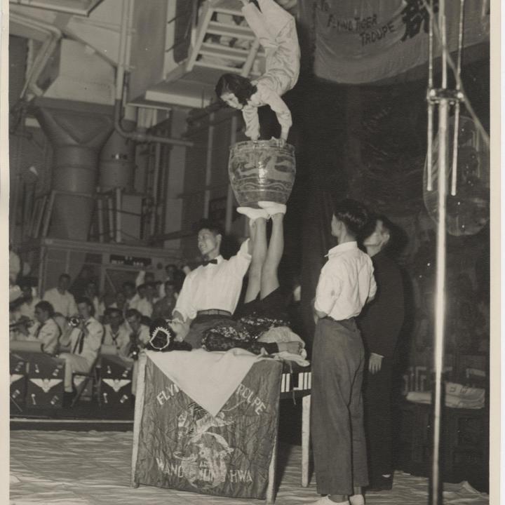 Primary Image of The Flying Tiger Troupe Visits the USS Yorktown (CVA-10)