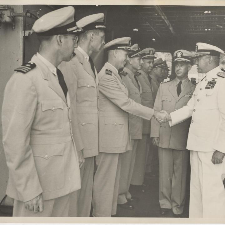 Primary Image of Joseph "Jocko" Clark Returns to the USS Yorktown (CVA-10)