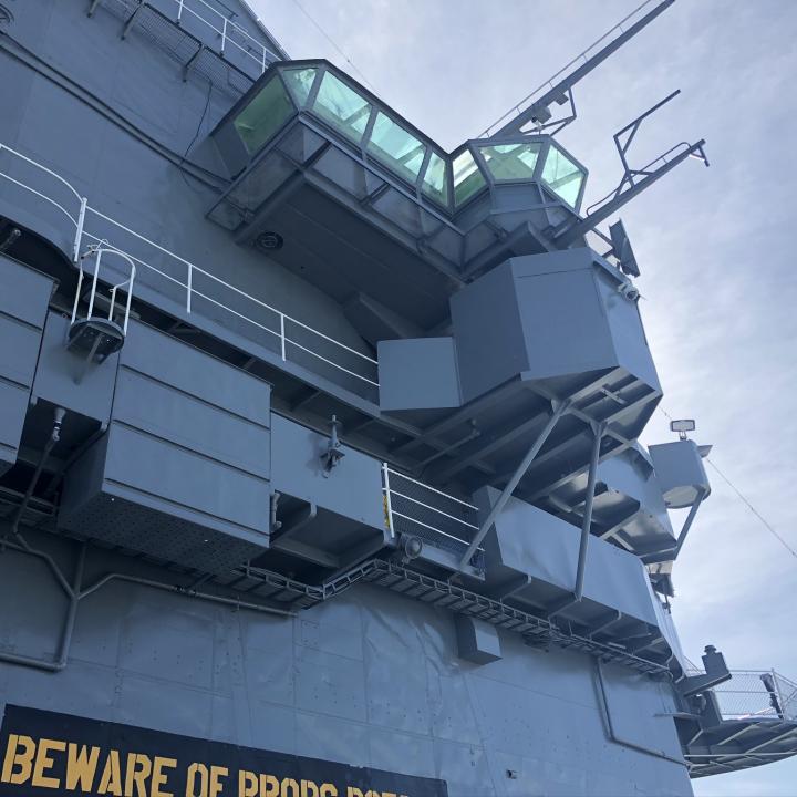 Close up of the aircraft carrier