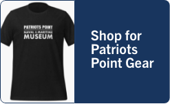 Patriots Point Tshirt and text "Shop for Patriots Point Gear"