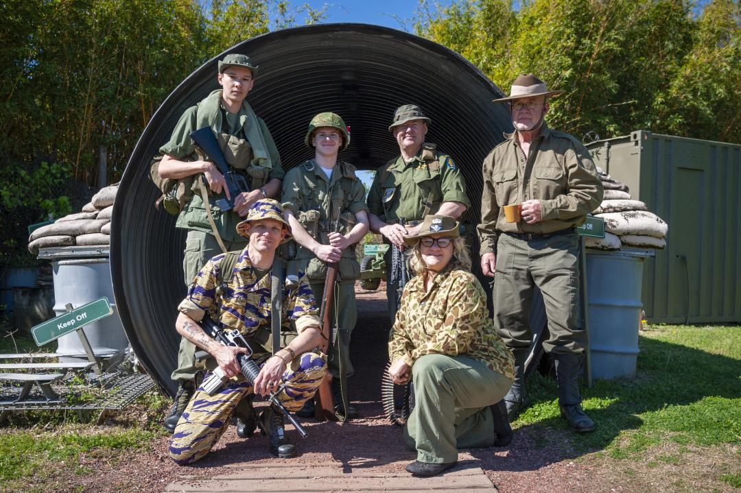 A group of reenactors at Patriots Point.