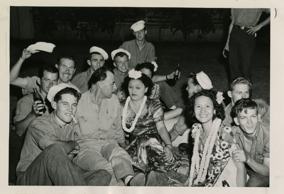 Sailors Enjoying a Shore Party in Hawaii