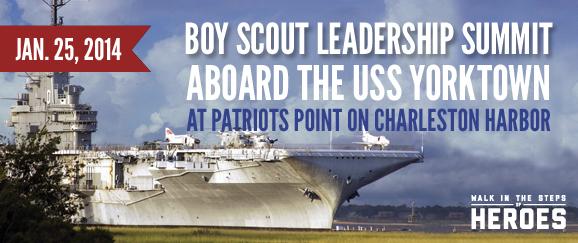 Boy Scout Leadership Summit Abroad the USS Yorktown