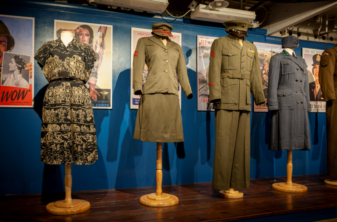 Five uniforms are shown